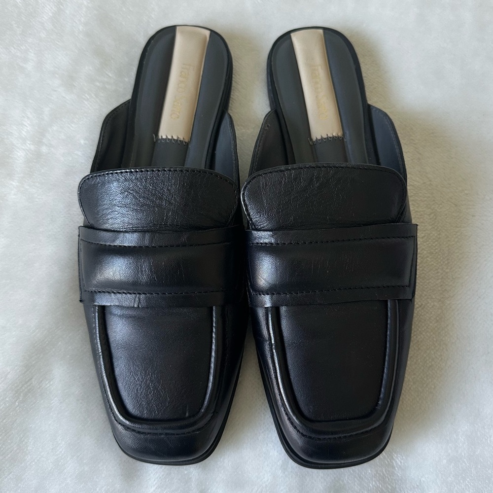 Franco Sarto Black Leather DUVAL Mule Slide 7